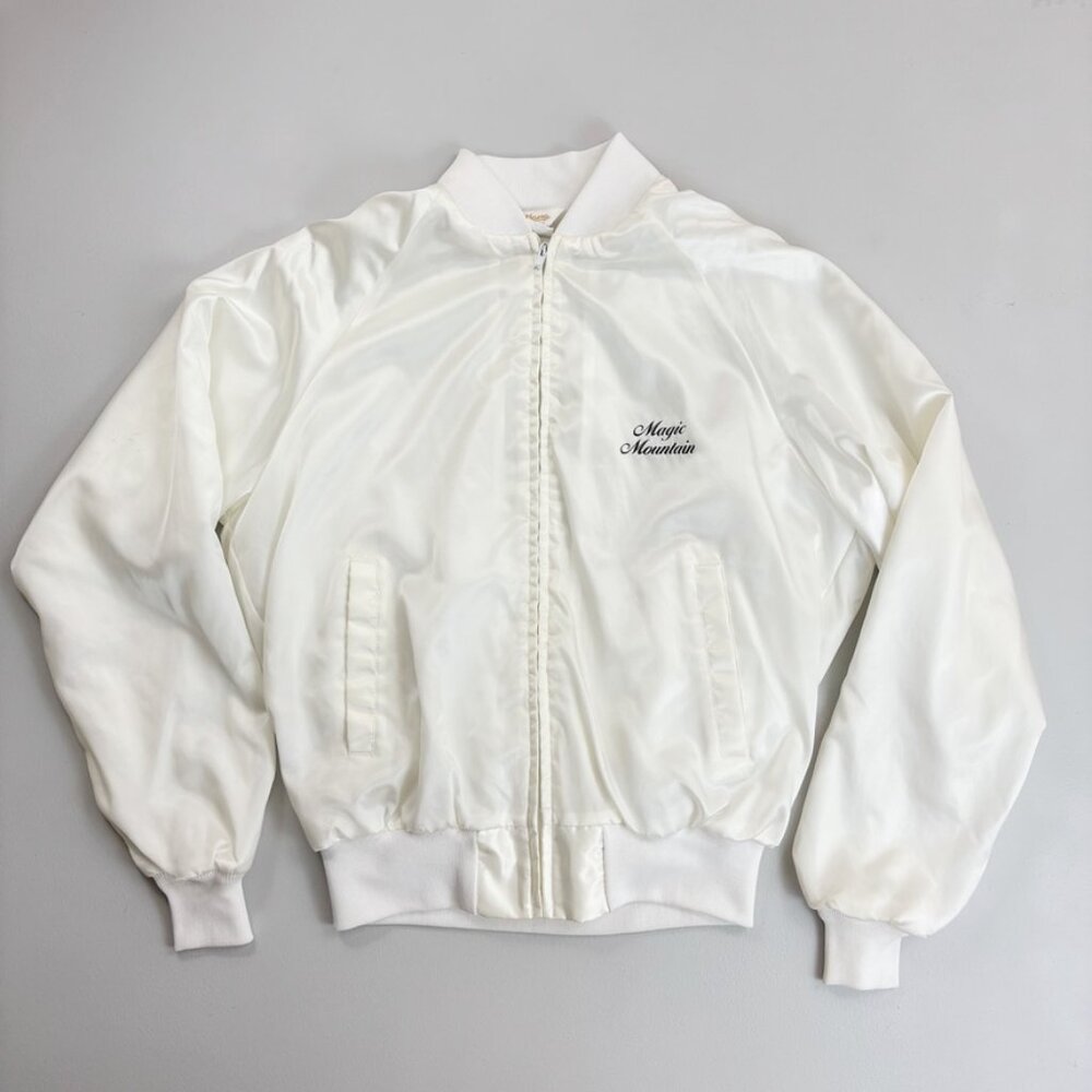 LOONEY TUNES Vintage Satin Bomber Jacket XL 1986 Sylvester Magic Mountain Park - Picture 7 of 10